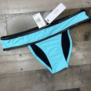 NWT Pilyq Dreamy Blue Banded Teeny Bikini Bottom Size Medium